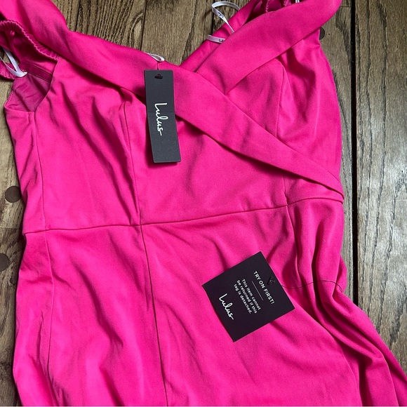 NWT Lulu’s Song of Love Hot Pink Off the Shoulder Maxi Dress - Picture 7 of 7